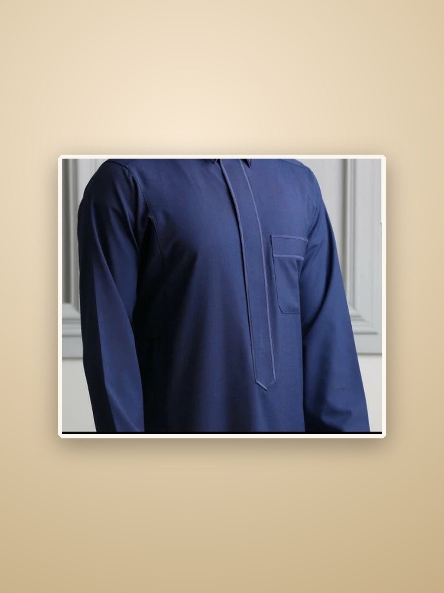 Embroidered navy thobe